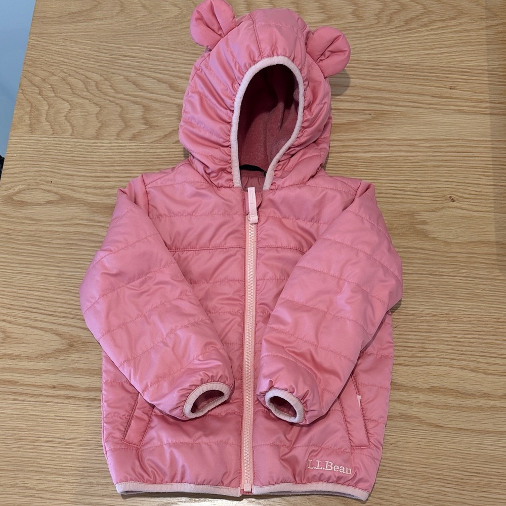 L.L. Bean Pink Quilted Jacket with Ears